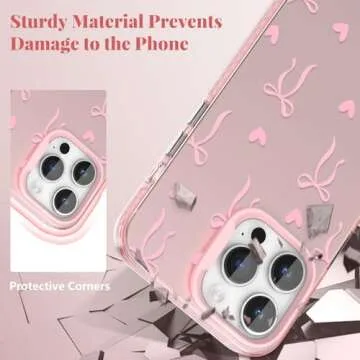 ZTOFERA Cute Pink iPhone 15 Pro Max Case for Women