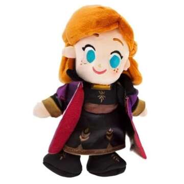 Disney Store Official Anna nuiMOs Plushie - Soft Plush with Embroidered Features, Poseable Hands & Turning Head, Magnetic Hands for Holding, 6 Inches, Dress Up with nuiMOs Outfits