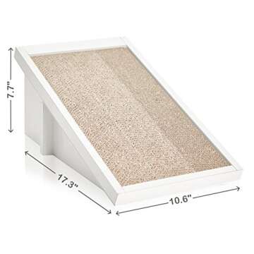 WAY BASICS Premium Cat Scratcher Incline Wedge Ramp - Eco-Friendly, Reversible, Durable with Catnip