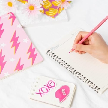A5 Preppy Pink Spiral Notebooks for Teens Valentine Gift