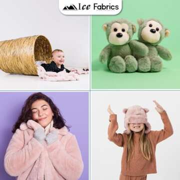 Ice Fabrics Solid Minky Fabric by The Yard - Soft, Smooth and Luxury 58/60" Extra Wide Minky Fabric for Blankets, Apparel, Baby Accessories, Throws, Pillows & More