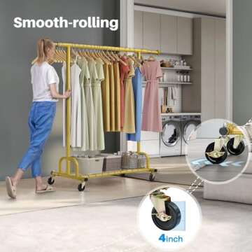 HOKEEPER Gold Clothes Rack Heavy Duty Garment Rack 525LBS