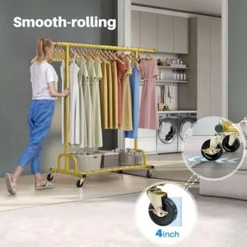 HOKEEPER Gold Clothes Rack Heavy Duty Garment Rack 525LBS