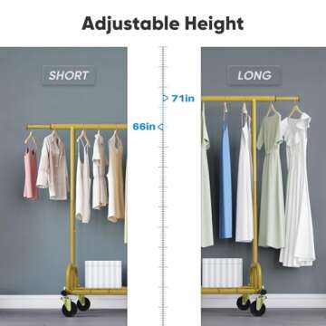 HOKEEPER Gold Clothes Rack Heavy Duty Garment Rack 525LBS