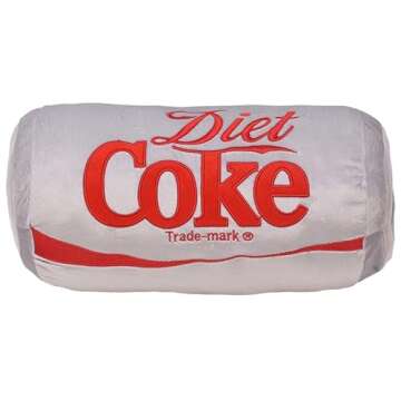 Mark Feldstein & Associates Coca Cola Diet Coke Can Classic Gray Embroidered Plush Throw Pillow, 13 in