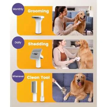 oneisall Dog Hair Vacuum & Dog Grooming Kit/Low Noise Dog Grooming Vacuum12kpa,Dog Vacuum for Shedding Grooming for Pet Hair&Home Cleaning