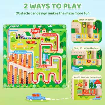 JoyCat Magnetic Color and Number Maze, Educational Toys for 3+ Year Old, Sensory Travel Toddler Toy,...