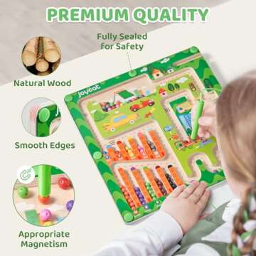JoyCat Magnetic Color and Number Maze, Educational Toys for 3+ Year Old, Sensory Travel Toddler Toy, Autism Learning Educational Wooden Puzzle Board, Great Gift for Preschool Kids