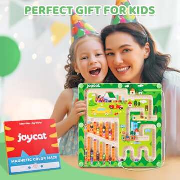 JoyCat Magnetic Color and Number Maze, Educational Toys for 3+ Year Old, Sensory Travel Toddler Toy, Autism Learning Educational Wooden Puzzle Board, Great Gift for Preschool Kids