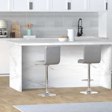 Leopard Bar Stools, Modern PU Leather Adjustable Swivel Classic Bar Stool with Back, Set of 3 (Light...