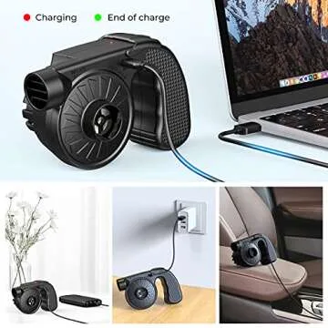 Dr.meter Portable Electric Air Mattress Pump, Rechargeable 4000mAh Battery Air Pump - Quick-Fill Air Inflator Deflator for Outdoor Camping Inflatable Bed Pool Boat Float Raft Swimming Rings Snow Tube