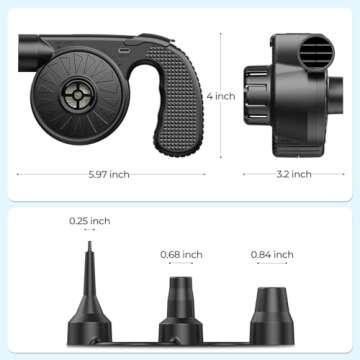 Dr.meter Portable Electric Air Mattress Pump, Rechargeable 4000mAh Battery Air Pump - Quick-Fill Air Inflator Deflator for Outdoor Camping Inflatable Bed Pool Boat Float Raft Swimming Rings Snow Tube