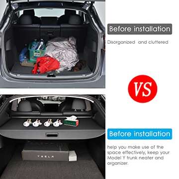 VIHIMAI Cargo Cover Accessories for Tesla Model Y 2020 2021 2022 (Manufactured before June 2022), Retractable Waterproof Rear Trunk Cargo Luggage Security Privacy Shade Cover Shield