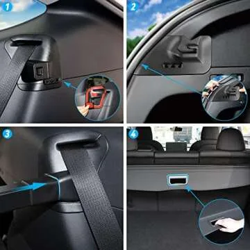 VIHIMAI Cargo Cover Accessories for Tesla Model Y 2020 2021 2022 (Manufactured before June 2022), Retractable Waterproof Rear Trunk Cargo Luggage Security Privacy Shade Cover Shield