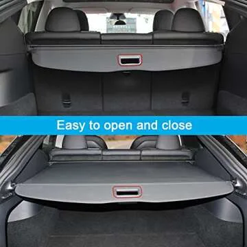 VIHIMAI Cargo Cover Accessories for Tesla Model Y 2020 2021 2022 (Manufactured before June 2022), Retractable Waterproof Rear Trunk Cargo Luggage Security Privacy Shade Cover Shield