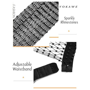 Yokawe Sparkly Rhinestone Mesh Pants for Parties and Festivals