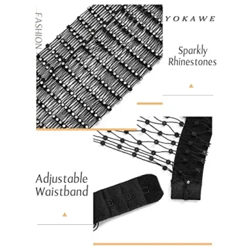 Yokawe Sparkly Rhinestone Mesh Pants for Parties and Festivals