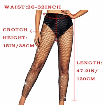 Yokawe Sparkly Rhinestone Mesh Pants for Parties and Festivals