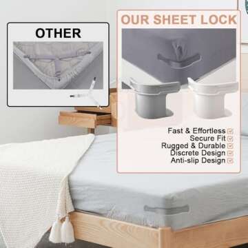 Lock Sheet Holders Set for All Mattress Sizes - 4 Pack