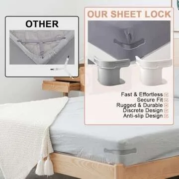 Lock Sheet Holders Set for All Mattress Sizes - 4 Pack