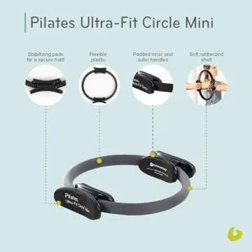 Balanced Body Ultra-Fit Circle Mini, Pilates Ring Resistance Trainer, Upper-Body and Leg Workout Equipment, Leg Exercise Equipment, Pilates Equipment for Home or Studio Use, 12-Inch Diameter