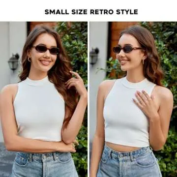 mosanana Retro Oval Sunglasses for Women 90s Small Trendy Fashion Vintage Narrow Tiny Cute Sun Glasses for Small Face Tortoise Shell MS52360