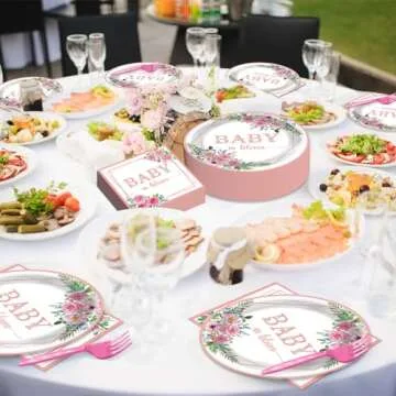 Colorful Baby Shower Supplies - Baby in Bloom Set