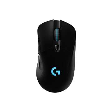 Logitech G703 Lightspeed Gaming Mouse with POWERPLAY Wireless Charging Compatibility, Black