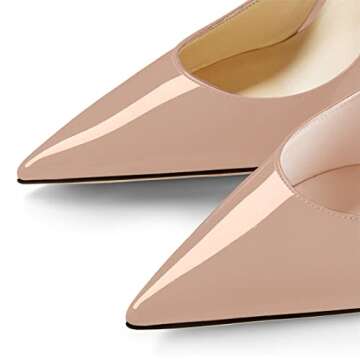 Jimishow Nude Heeled Mules for Women Rhinestone Mule Heels 4” Pointy Closed Toe Slip on Bridal Mule Sandals Size 5