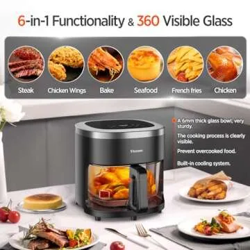 Vexon 6-in-1 Glass Air Fryer – Healthy Cooking Made Easy