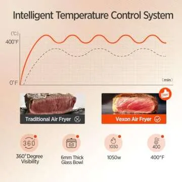 Vexon 6-in-1 Glass Air Fryer Ideal for Healthy Cooking