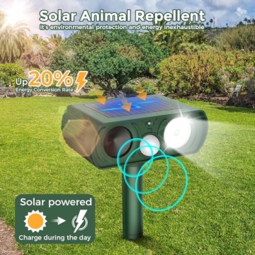 Solar Ultrasonic Animal Repellent for Garden Protection
