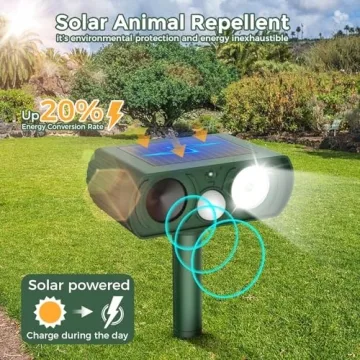 Solar Ultrasonic Animal Repellent for Garden Protection