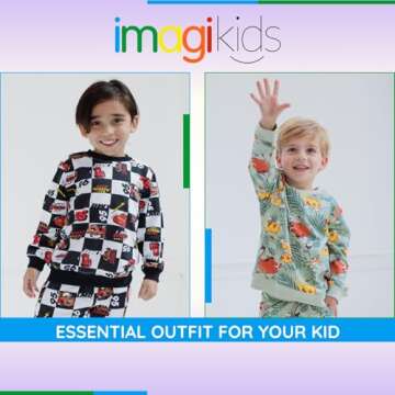 Disney Cars Lightning McQueen Tow Mater Toddler Boys French Terry Sweatshirt and Jogger Pants Outfit Set Black/White 3T