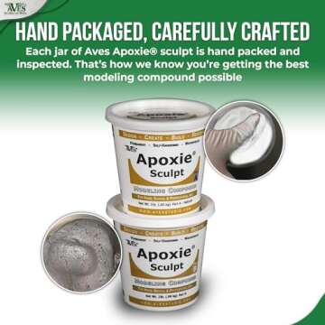 Aves Apoxie Sculpt - 2 Part Modeling Compound (A & B) - 4 Pound, Apoxie Sculpt for Sculpting, Modeling, Filling, Repairing, Easy to Use Self Hardening Modeling Compound – Natural