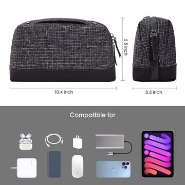 Cord Organizer Travel Case, Portable Tech Bag for Cable, Chargers & Cords, Electronics Accessories, ...