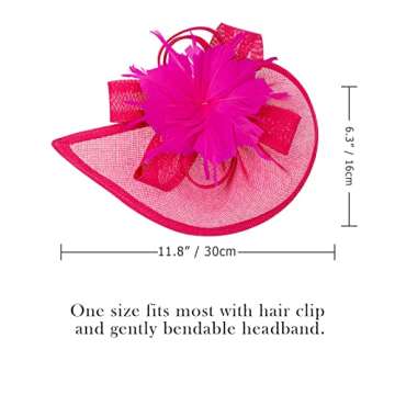 DRESHOW Women Fascinator Hats Tea Party Hat Vintage Pillbox Hat Headband for Cocktail