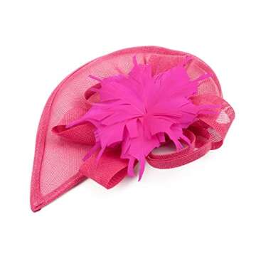 DRESHOW Women Fascinator Hats Tea Party Hat Vintage Pillbox Hat Headband for Cocktail