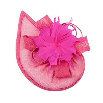 DRESHOW Women Fascinator Hats Tea Party Hat Vintage Pillbox Hat Headband for Cocktail