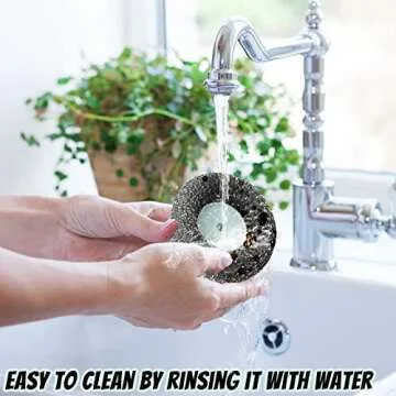 2Pcs Stainless Steel Wool Scrubber with Handle, Heavy Duty Pot Scrubbers Dish Scrubber Cleaning Brush Wash for Dish, Stainless Steel Scrubbing Brushes Cleaning Supplies for Pots, Pans, Grills, Sink