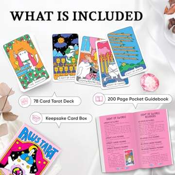 Wyspell Cat Tarot Cards: A 78-Card Cat Tarot Deck with Guidebook - Unique Tarot Cards for Cat Lovers...
