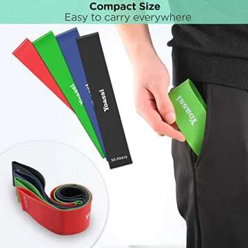 Yoassi Resistance Bands Exercise Loops Set - FDA Registered Thicker Workout Bands Stretch Bands for Legs Butt Glutes Yoga Fitness Physical Therapy Home Equipment Training for Women Men, Set of 5