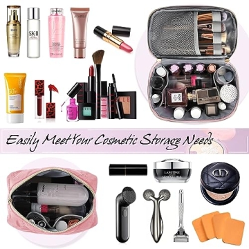 Stylish BAGCRAZY Pink Makeup Bag for Travel and Gifts
