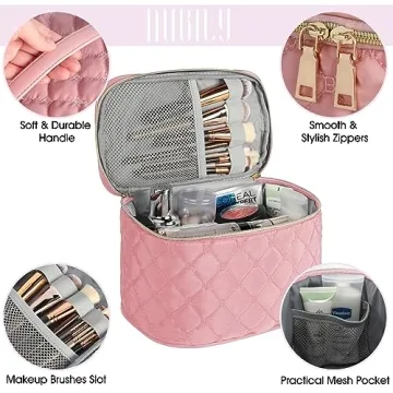 Stylish BAGCRAZY Pink Makeup Bag for Travel and Gifts