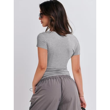 ANRABESS Women's Summer Slim Fit Crew Neck T-Shirt