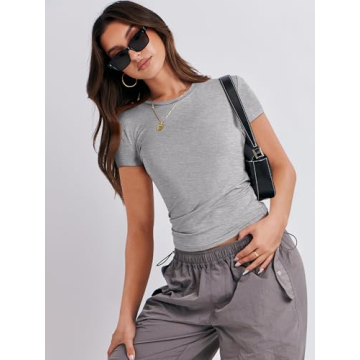 ANRABESS Women's Summer Slim Fit Crew Neck T-Shirt