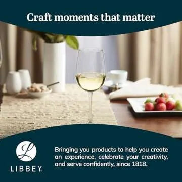 Libbey Vina White Wine Glasses Set of 6, 18.25 Oz Elegant, Fancy Glasses Drinking Set, Stemmed Wine Glasses for Weddings, Birthdays, Parties and More