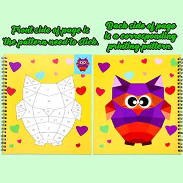 4PCS Crafts for Kids Ages 4-8 Sticker Books - Includes Dinosaur Llama Turtle and More Animal Designs Gift Party Create 40 Pictures