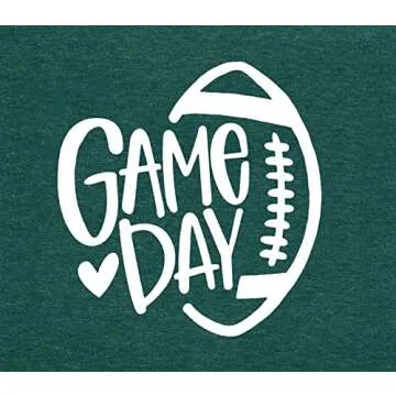 Game Day Football Shirt Women Football Season Tshirt Short Sleeve Sunday Graphic Tee Tops XL Green