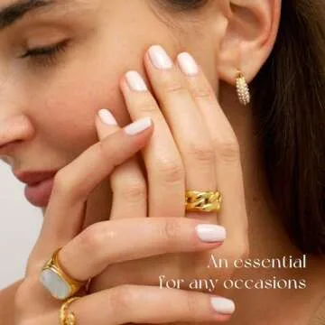 BENIQUE Gold Chunky Statement Rings for Women, Link Chain Tarnish-Resistant 18k Gold Plated Stainless Steel Size 5 6 7 8 9 10 11 (LinkChain/9)